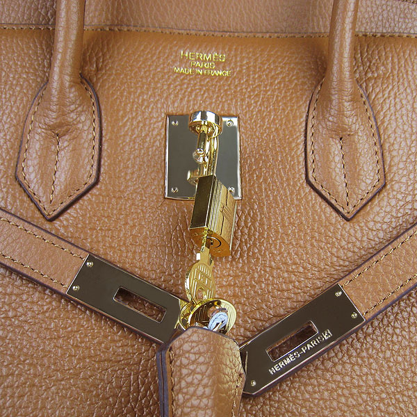 High Quality Fake Hermes Birkin 35CM Togo Leather Bag Coffee 6089 - Click Image to Close